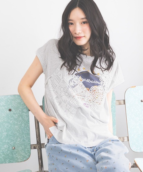ららん(^_^ゞグレース✨カットソー ヴィンテージグラフィックレースTシャツ（Tシャツ/カットソー）｜niko
