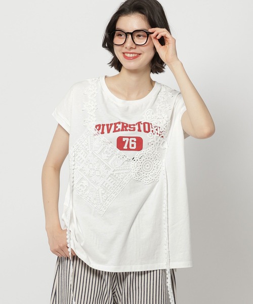 niko and...(ニコアンド)の「ヴィンテージグラフィックレースTシャツ(Tシャツ/カットソー・レディース・オフホワイト/ナチュラル/パープル/ダークブラウン・MEDIUM/LARGE)」の21枚目の写真