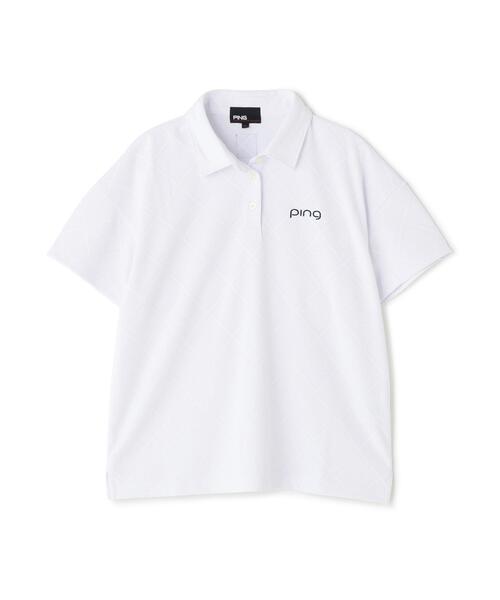PING(ピン)の「【PING APPAREL】Mr.PINGジャカード半袖リラックスポロシャツ(ポロシャツ・レディース・ホワイト/グリーン/ネイビー・L/S/M/LL)」の7枚目の写真