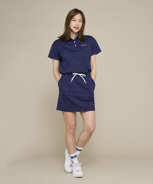 PING(ピン)の「【PING APPAREL】Mr.PINGジャカード半袖リラックスポロシャツ(ポロシャツ・レディース・ホワイト/グリーン/ネイビー・L/S/M/LL)」の11枚目の写真