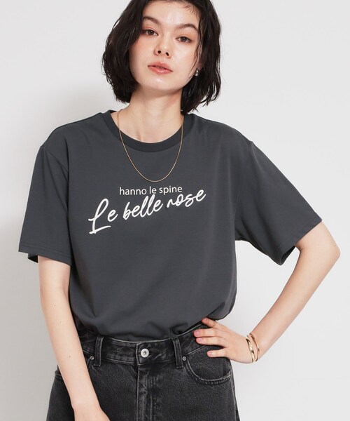 THE SHOP TK （ザ ショップ ティーケー ）の「【ひんやりさらさら】ロゴアソートクルーネックTシャツ（Tシャツ/カットソー・レディース・ブラック/ホワイト系3/オフホワイト/ブラウン系その他2/アイボリー系/ブラック系その他・12/13）」の4枚目の写真