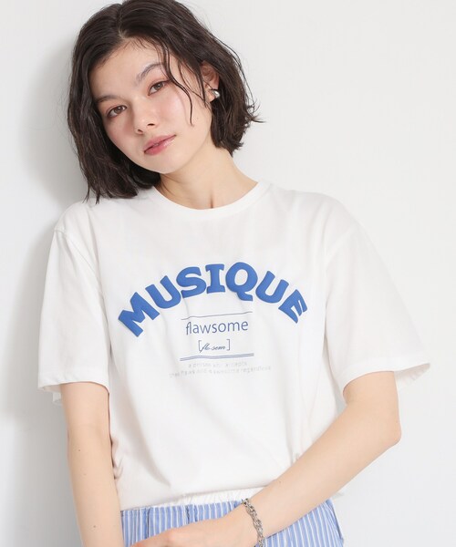 THE SHOP TK （ザ ショップ ティーケー ）の「【ひんやりさらさら】ロゴアソートクルーネックTシャツ（Tシャツ/カットソー・レディース・ブラック/ホワイト系3/オフホワイト/ブラウン系その他2/アイボリー系/ブラック系その他・12/13）」の8枚目の写真