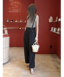 パンツ サスペンダー付き ワイドパンツ」に該当するレディース