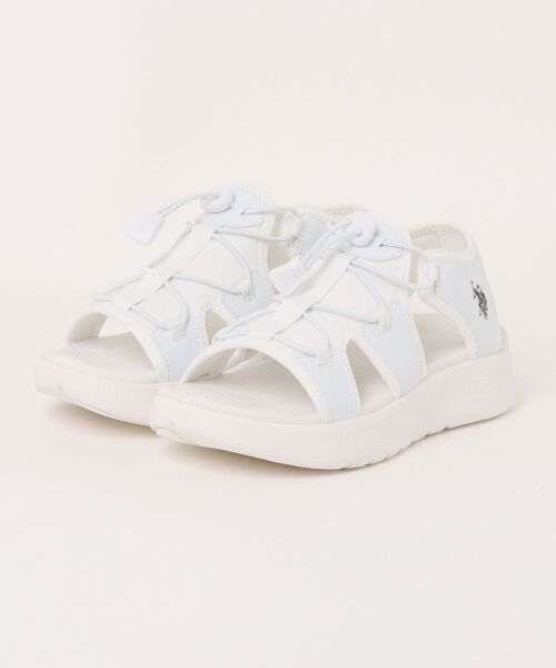 U.S. POLO ASSN.（ユーエスポロアッスン）の「【U.S. POLO ASSN./ユーエスポロアッスン】厚底サンダル スポーツサンダル 軽量 夏 ビーチ 旅行フェス 普段履き ブランドロゴ カジュアル ストリート（サンダル・レディース・ブラック/ホワイト/ベージュ・23cm/24cm/23.5cm）」の2枚目の写真