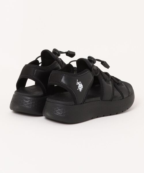 U.S. POLO ASSN.（ユーエスポロアッスン）の「【U.S. POLO ASSN./ユーエスポロアッスン】厚底サンダル スポーツサンダル 軽量 夏 ビーチ 旅行フェス 普段履き ブランドロゴ カジュアル ストリート（サンダル・レディース・ブラック/ホワイト/ベージュ・23cm/24cm/23.5cm）」の4枚目の写真