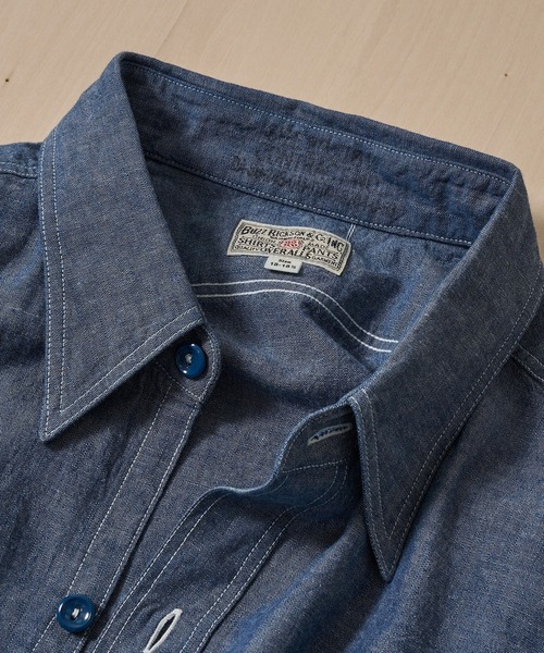 Buzz Rickson's(バズリクソンズ)の「【BUZZ RICKSON'S/バズリクソンズ】BLUE CHAMBRAY WORK SHIRT(シャツ/ブラウス・メンズ・ブルー・XXL/XL/L)」の2枚目の写真