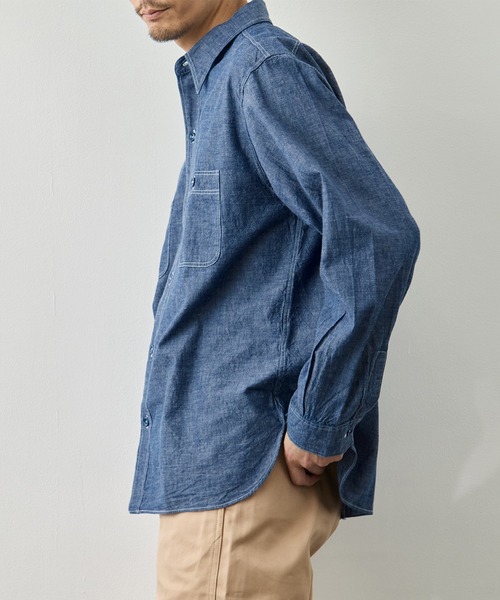 Buzz Rickson's(バズリクソンズ)の「【BUZZ RICKSON'S/バズリクソンズ】BLUE CHAMBRAY WORK SHIRT(シャツ/ブラウス・メンズ・ブルー・XXL/XL/L)」の6枚目の写真