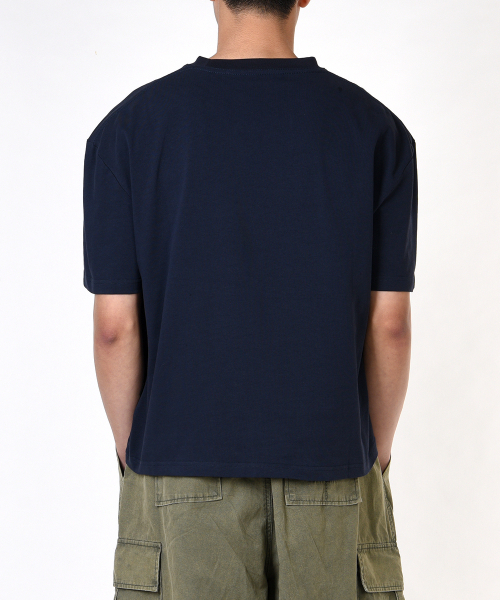 AOG PROJECT(エイオージープロジェクト)の「ソリッドクロップ半袖Tシャツ(ネイビー)(Tシャツ/カットソー・メンズ・ネイビー・LARGE/X-LARGE)」の3枚目の写真