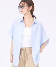 【着痩せシルエット】フレンチスリーブシャツ