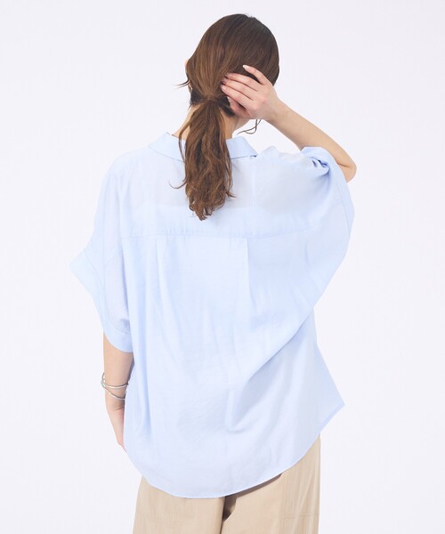 abahouse mavie(アバハウスマヴィ)の「【着痩せシルエット】フレンチスリーブシャツ(シャツ/ブラウス・レディース・サックスブルー/チャコールグレー/ホワイト・フリー)」の11枚目の写真