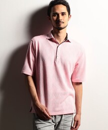 NICOLE CLUB FOR MEN | 【RIELABO】ウェーブジャカード スキッパーポロシャツ(ポロシャツ)