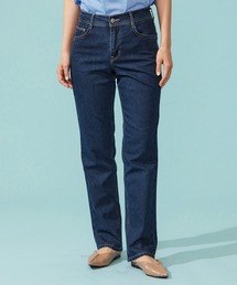 EDWIN LADIES インターナショナルベーシック COOL 股上深め 脚まわりゆったりストレートデニムパンツ【涼】
