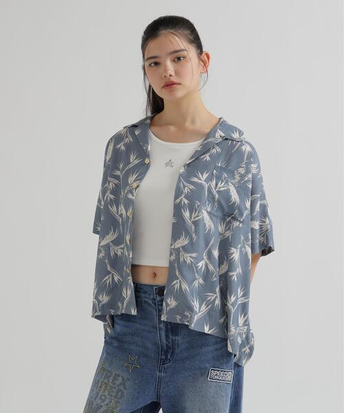 AVIREX（アヴィレックス）の「ALOHA STRELITZIA SHIRT（シャツ/ブラウス・レディース・ブルー/ブラック・F）」の8枚目の写真