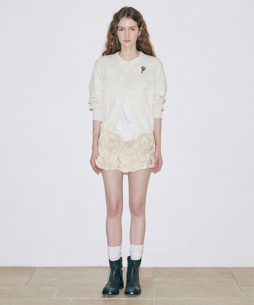 SINOON(シヌーン)の「Reverse Flower Cardigan (Ivory)(カーディガン/ボレロ・レディース・アイボリー・FREE)」の2枚目の写真