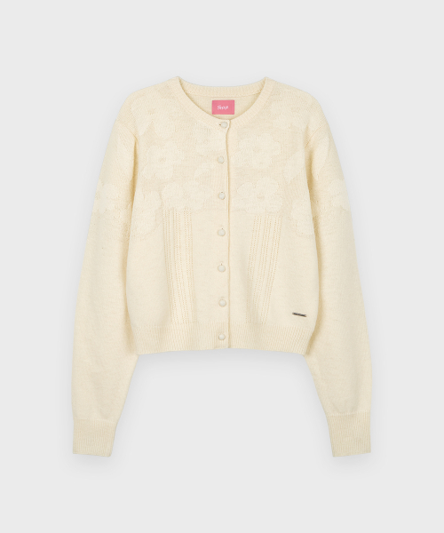 SINOON(シヌーン)の「Reverse Flower Cardigan (Ivory)(カーディガン/ボレロ・レディース・アイボリー・FREE)」の4枚目の写真