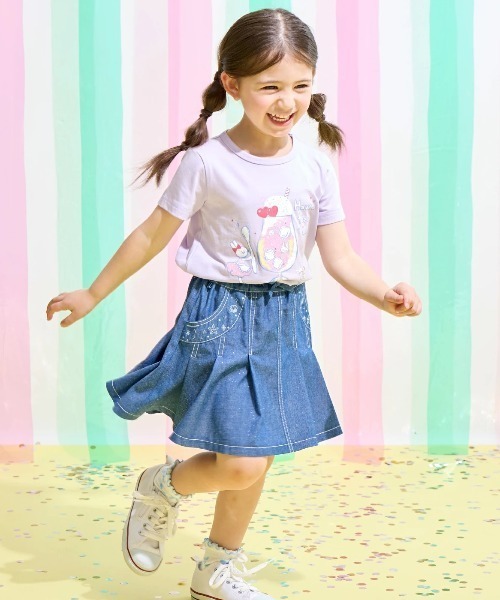 KP(ケーピー)の「ラメデニム ボリュームタック スカート(スカート・キッズ・ブルー/ネイビー・110cm/130cm/150cm/120cm/140cm)」の11枚目の写真