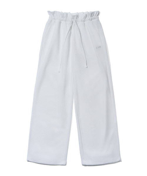 YOUHEE(ユヒ)の「FRILL BANDING WIDE PANTS_WHITE(スウェットパンツ・レディース・その他・FREE)」の2枚目の写真