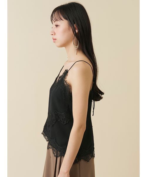 SNIDEL（スナイデル）の「レーストリムシフォンキャミソール（キャミソール・レディース・イエロー/ブラック/ピンクベージュ・F）」の11枚目の写真