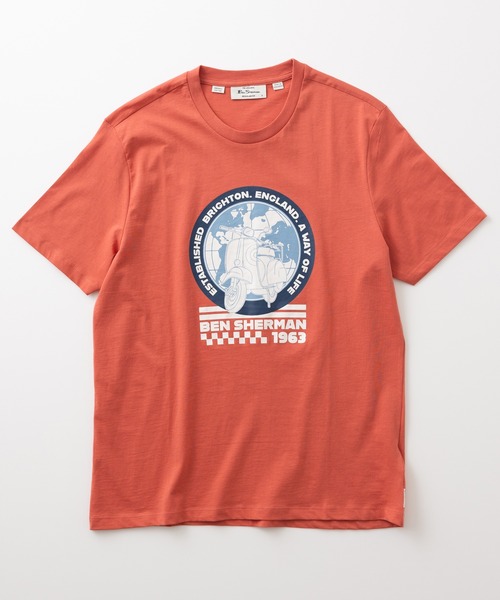 Ben Sherman(ベンシャーマン)の「ワールドスクーターTシャツ(Tシャツ/カットソー・メンズ・コーラル・MEDIUM)」の5枚目の写真