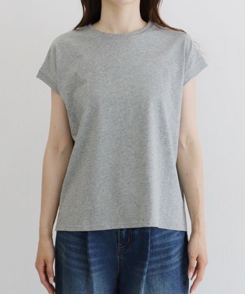 Pierrot(ピエロ)の「汗ジミ防止フレンチスリーブTシャツ(Tシャツ/カットソー・レディース・ブルー系その他/ラベンダー/ネイビー/ロイヤルブルー/杢グレー/オフホワイト・M/L/LL)」の14枚目の写真