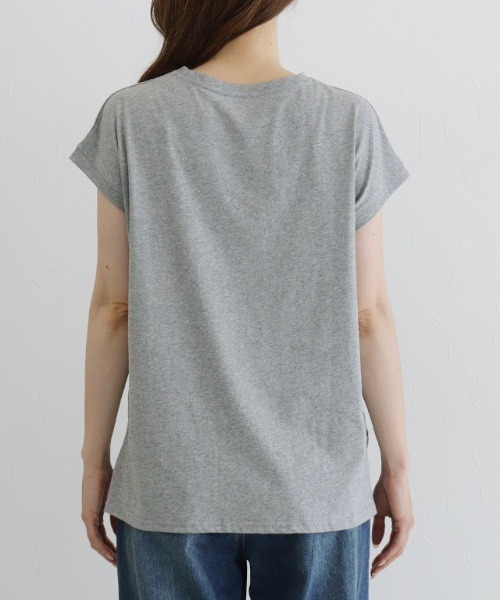 Pierrot(ピエロ)の「汗ジミ防止フレンチスリーブTシャツ(Tシャツ/カットソー・レディース・ブルー系その他/ラベンダー/ネイビー/ロイヤルブルー/杢グレー/オフホワイト・M/L/LL)」の7枚目の写真