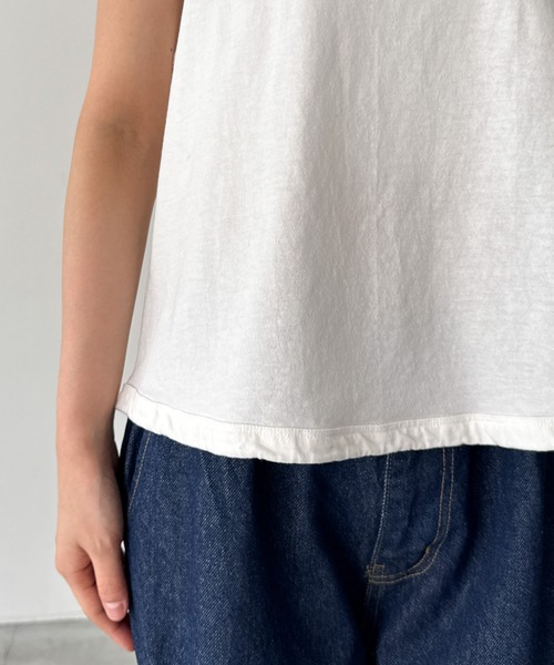 CANAL JEAN(キャナルジーン)の「El mar コットンリラックスタンクトップ(タンクトップ・レディース・スミクロ/ホワイト・ONE SIZE)」の13枚目の写真