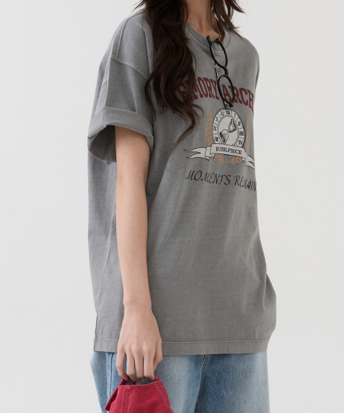 BUBBLPIECE（バブルピース）の「[男女共用] メモリアーカイブ ピグメントTシャツ_ライトグレー（Tシャツ/カットソー・レディース・その他・MEDIUM/LARGE）」の2枚目の写真