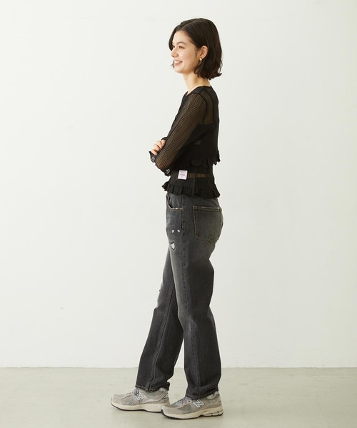 MILKFED.(ミルクフェド)の「2-PIECE SHEER CARDIGAN(カーディガン/ボレロ・レディース・ブラック/オフホワイト/ブルー・ONE SIZE)」の10枚目の写真