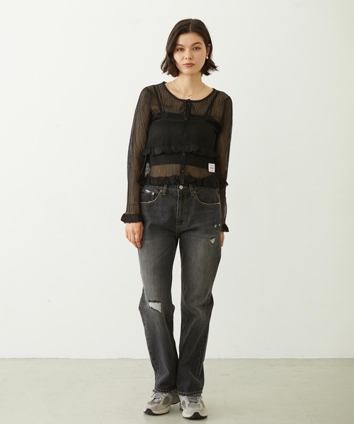 MILKFED.(ミルクフェド)の「2-PIECE SHEER CARDIGAN(カーディガン/ボレロ・レディース・ブラック/オフホワイト/ブルー・ONE SIZE)」の13枚目の写真