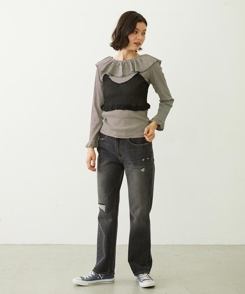 MILKFED.(ミルクフェド)の「2-PIECE SHEER CARDIGAN(カーディガン/ボレロ・レディース・ブラック/オフホワイト/ブルー・ONE SIZE)」の14枚目の写真
