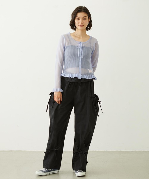MILKFED.(ミルクフェド)の「2-PIECE SHEER CARDIGAN(カーディガン/ボレロ・レディース・ブラック/オフホワイト/ブルー・ONE SIZE)」の19枚目の写真