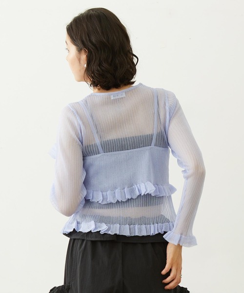 MILKFED.(ミルクフェド)の「2-PIECE SHEER CARDIGAN(カーディガン/ボレロ・レディース・ブラック/オフホワイト/ブルー・ONE SIZE)」の18枚目の写真