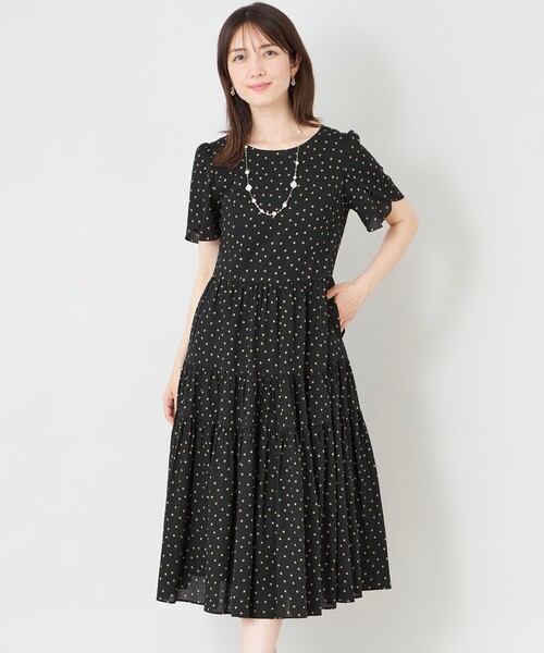 TO BE CHIC(トゥー ビー シック)の「ウェーブローン エアリーティアードドレス(ワンピース・レディース・ブラック/ライトブルー/チャコールグレー・40)」の14枚目の写真