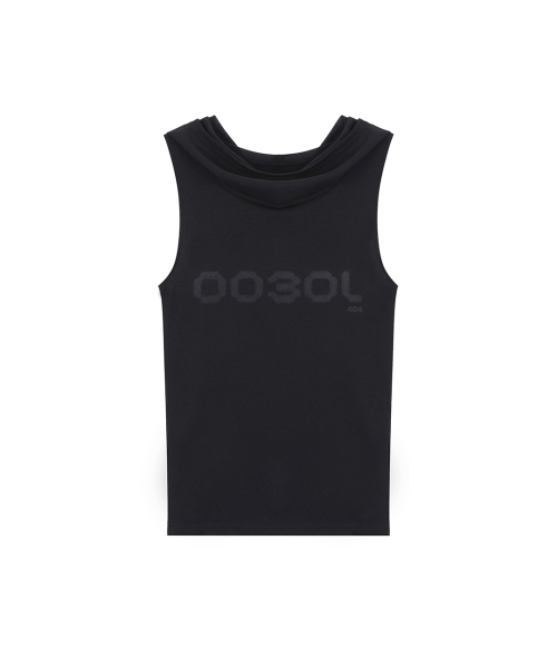 41PRAY（サイルプレイ）の「Draped Mesh Hoodie Sleeveless / Black（Tシャツ/カットソー・レディース・ブラック・OS）」の3枚目の写真
