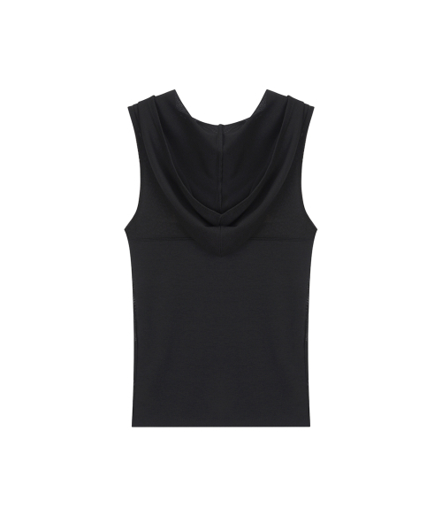 41PRAY（サイルプレイ）の「Draped Mesh Hoodie Sleeveless / Black（Tシャツ/カットソー・レディース・ブラック・OS）」の4枚目の写真