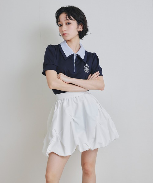REDYAZEL(レディアゼル)の「エンブレムダブルカラーカットプルオーバー(Tシャツ/カットソー・レディース・ネイビー/ミント/オフホワイト・FREE)」の16枚目の写真
