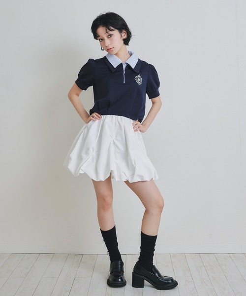 REDYAZEL(レディアゼル)の「エンブレムダブルカラーカットプルオーバー(Tシャツ/カットソー・レディース・ネイビー/ミント/オフホワイト・FREE)」の17枚目の写真