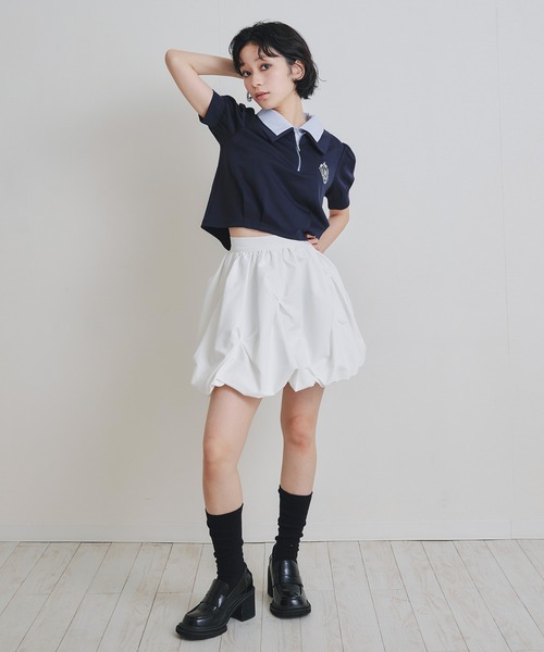 REDYAZEL(レディアゼル)の「エンブレムダブルカラーカットプルオーバー(Tシャツ/カットソー・レディース・ネイビー/ミント/オフホワイト・FREE)」の19枚目の写真