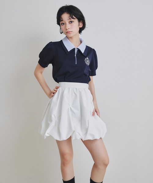REDYAZEL(レディアゼル)の「エンブレムダブルカラーカットプルオーバー(Tシャツ/カットソー・レディース・ネイビー/ミント/オフホワイト・FREE)」の20枚目の写真