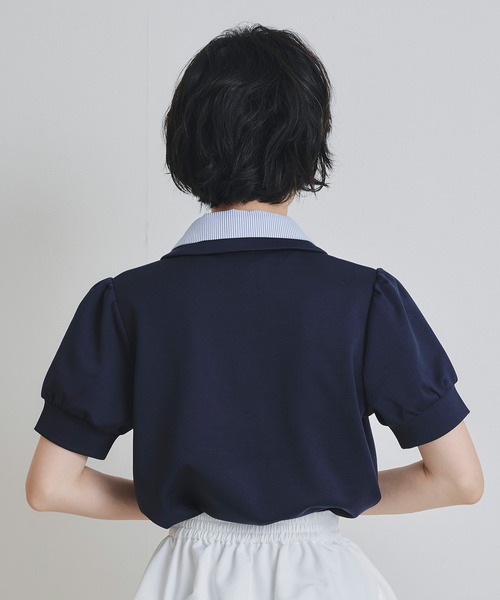 REDYAZEL(レディアゼル)の「エンブレムダブルカラーカットプルオーバー(Tシャツ/カットソー・レディース・ネイビー/ミント/オフホワイト・FREE)」の22枚目の写真