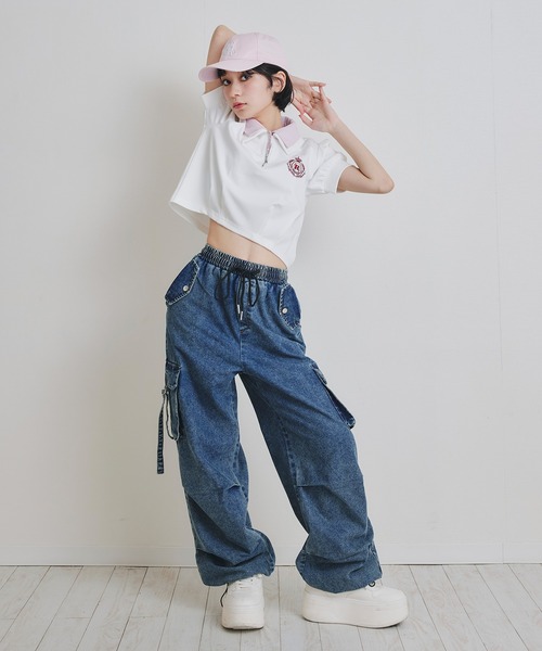 REDYAZEL(レディアゼル)の「エンブレムダブルカラーカットプルオーバー(Tシャツ/カットソー・レディース・ネイビー/ミント/オフホワイト・FREE)」の9枚目の写真