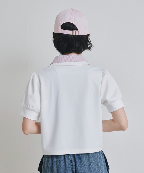 REDYAZEL(レディアゼル)の「エンブレムダブルカラーカットプルオーバー(Tシャツ/カットソー・レディース・ネイビー/ミント/オフホワイト・FREE)」の14枚目の写真