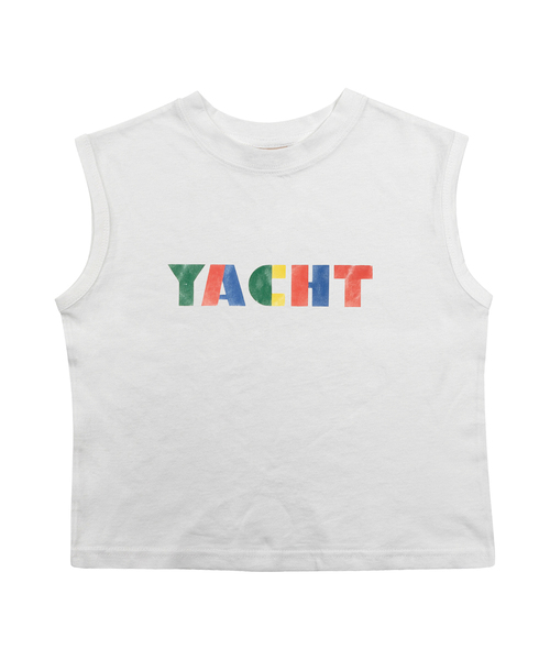 BEACHESAND CREAM KIDS(ビーチスアンドクリームキッズ)の「ヨット 袖なしTシャツ-ホワイト(Tシャツ/カットソー・レディース・ホワイト・SMALL/MEDIUM/LARGE)」の1枚目の写真