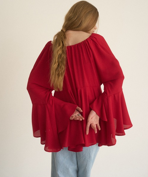 MIELI INVARIANT(ミエリインヴァリアント)の「Airy Ciffon Gather Blouse(シャツ/ブラウス・レディース・ホワイト/ブラック/レッド・FREE)」の16枚目の写真