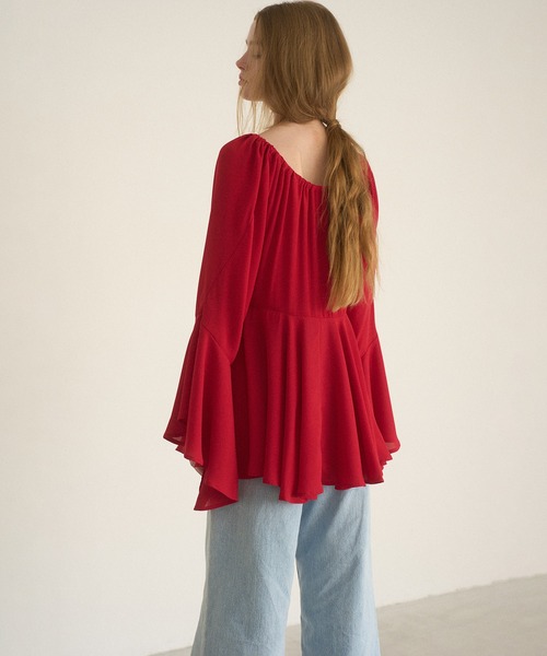 MIELI INVARIANT(ミエリインヴァリアント)の「Airy Ciffon Gather Blouse(シャツ/ブラウス・レディース・ホワイト/ブラック/レッド・FREE)」の17枚目の写真