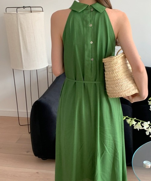 YUGA(ユーガ)の「YUGA_YGMC Korean-style Halter neck dress(ワンピース・レディース・グリーン/オフホワイト・FREE)」の18枚目の写真