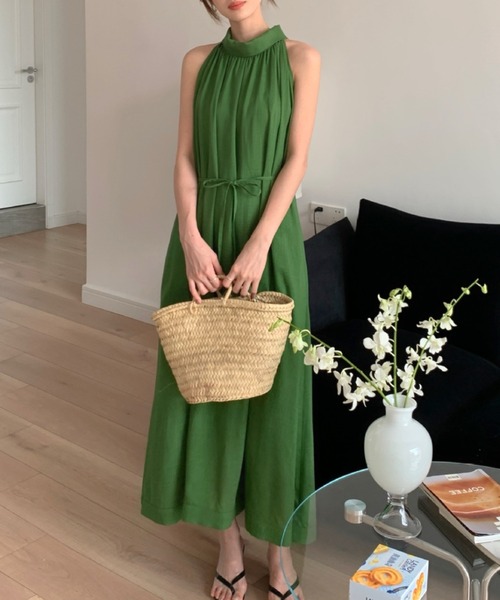 YUGA(ユーガ)の「YUGA_YGMC Korean-style Halter neck dress(ワンピース・レディース・グリーン/オフホワイト・FREE)」の19枚目の写真