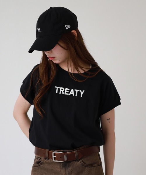 atONE(アットワン)の「ロゴ刺繍ヘビーウェイトTシャツ 半袖(Tシャツ/カットソー・レディース・ブラック/オフホワイト・M)」の11枚目の写真