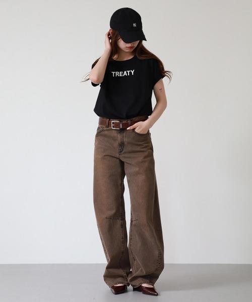 atONE(アットワン)の「ロゴ刺繍ヘビーウェイトTシャツ 半袖(Tシャツ/カットソー・レディース・ブラック/オフホワイト・M)」の16枚目の写真