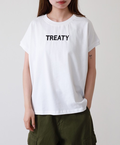 atONE(アットワン)の「ロゴ刺繍ヘビーウェイトTシャツ 半袖(Tシャツ/カットソー・レディース・ブラック/オフホワイト・M)」の17枚目の写真